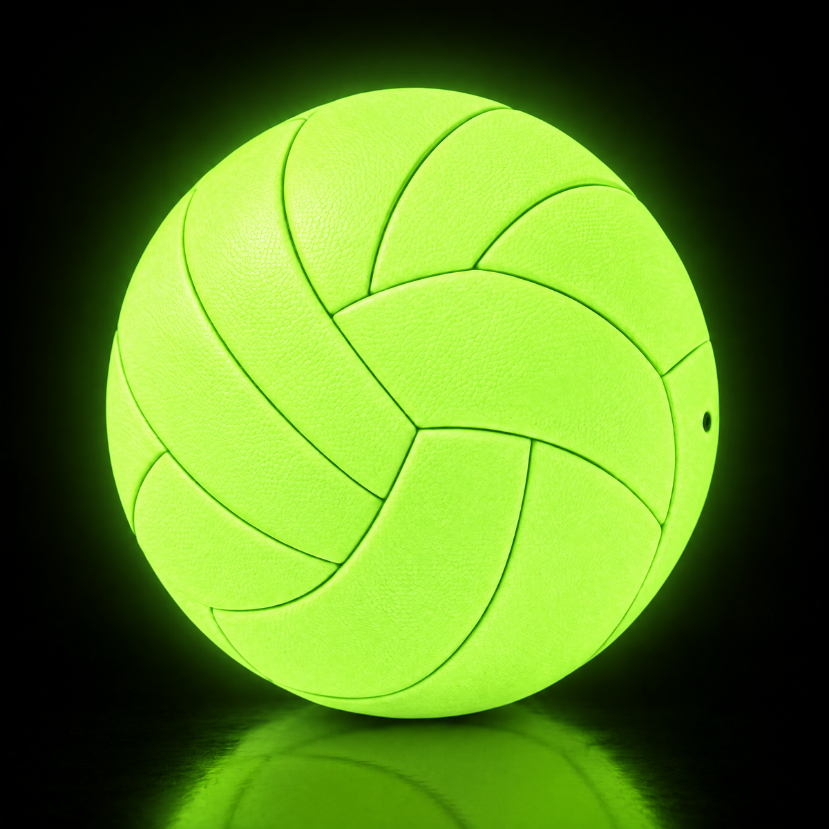 Leuchtvolley leuchtet hellgrün im Dunkeln