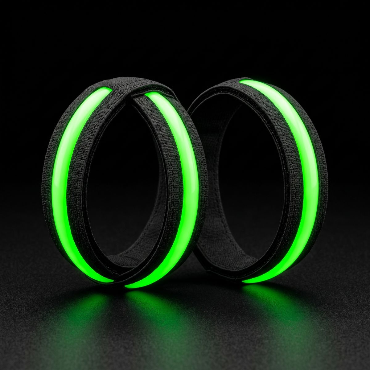Zwei leuchtende LED-Armbänder